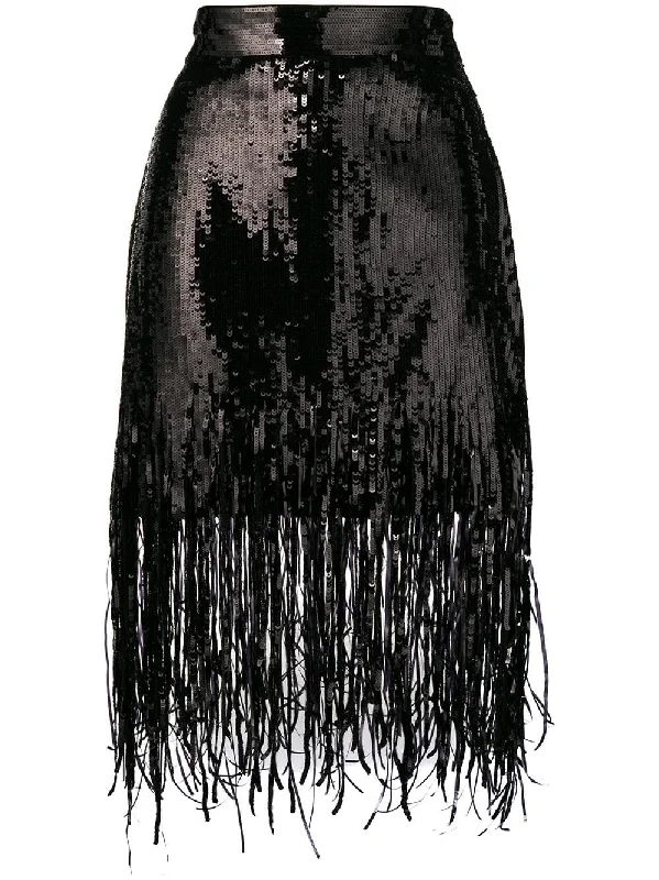 sequin fringed skirt lace skirt feminine