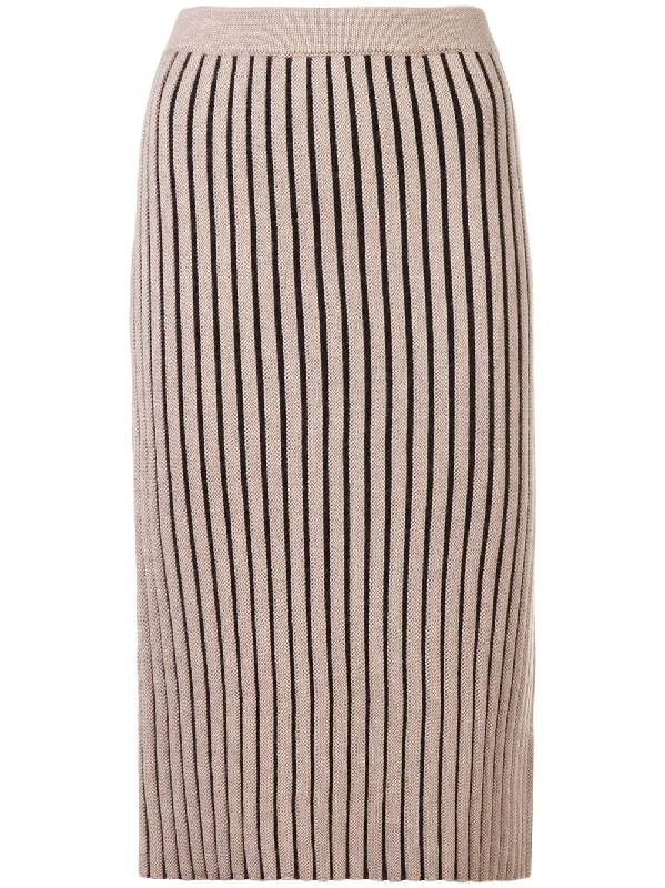 fitted knit skirt elastic waist skirt