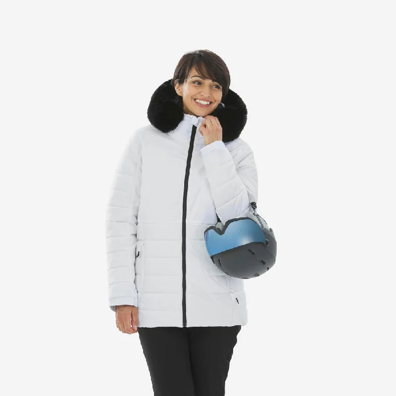 Women’s Mid-Length Warm Ski Jacket 100 Striped Jacket Polka Dot Jacket Floral Jacket