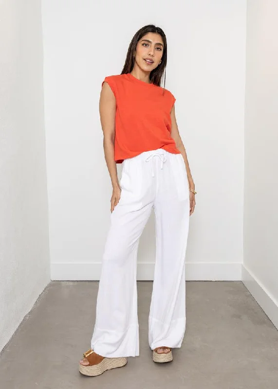 RD Style Sam Pull On Pants - White ***FINAL SALE*** Elegant Wool Trousers