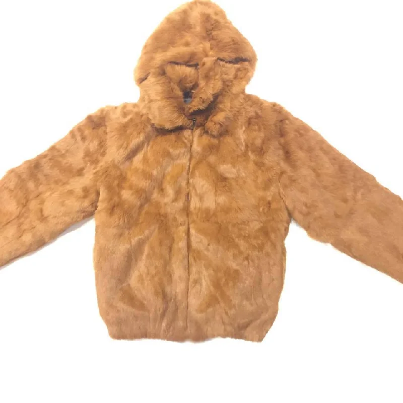 Winter Fur Women's Whiskey Rabbit Fur Jacket Hooded Jacket Caped Jacket Shawl Collar Jacket