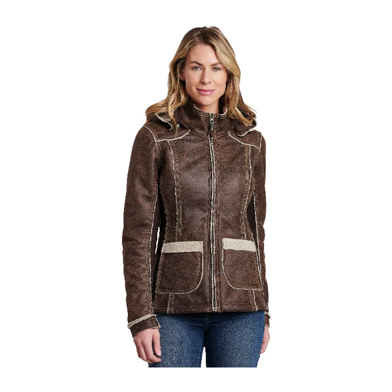 Kuhl Dani Sherpa Jacket (Women) - Oak Chenille Fabric Brocade Fabric Lace Fabric