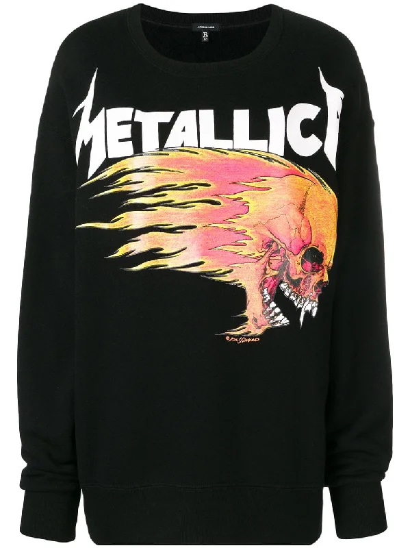 oversized Metallica sweatshirt Hoodie with Illustration Artistic Creative