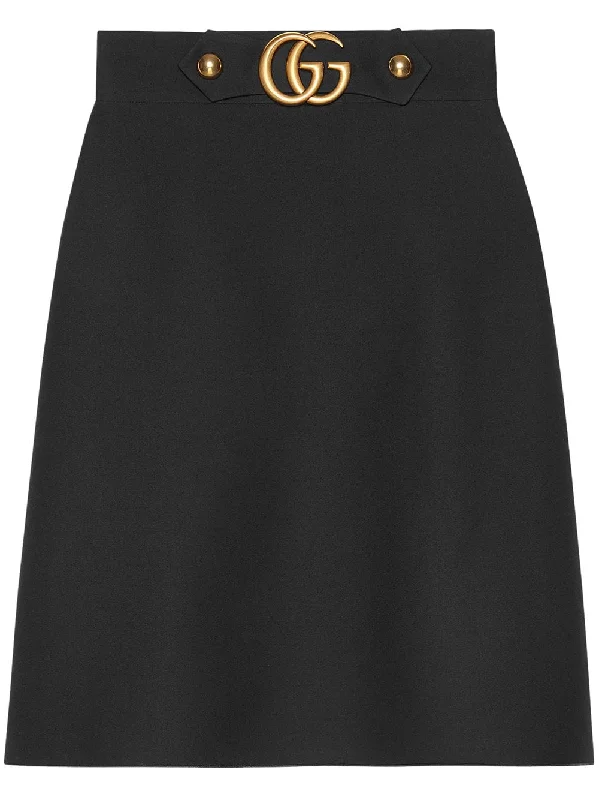 Knee-length skirt leather skirt durable