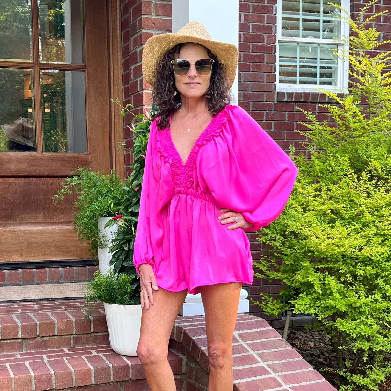 Milli Ruffle Dress | Magenta Tunics Yoga stretchy