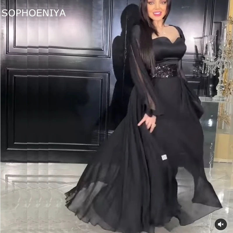 Chiffon Long sleeve Evening dresses Sweetheart Dubai Party dresses women evening gown S4675794 Tunics Denim casual
