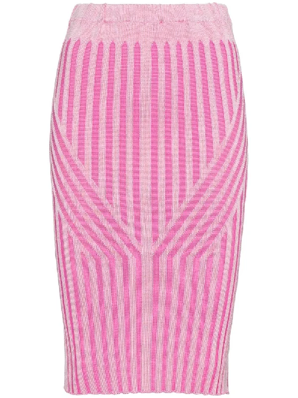 Babette ribbed knitted skirt chiffon skirt flowing