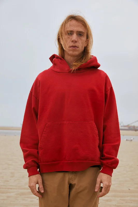 Trash Hoodie - Runner Red Hoodie with Patch Decorative Personalized