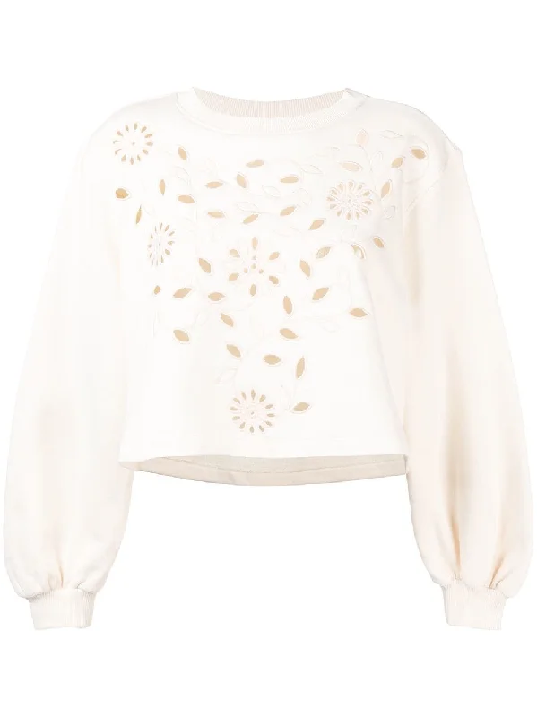laser cut floral sweatshirt Hoodie with Slim Fit Tailored Modern