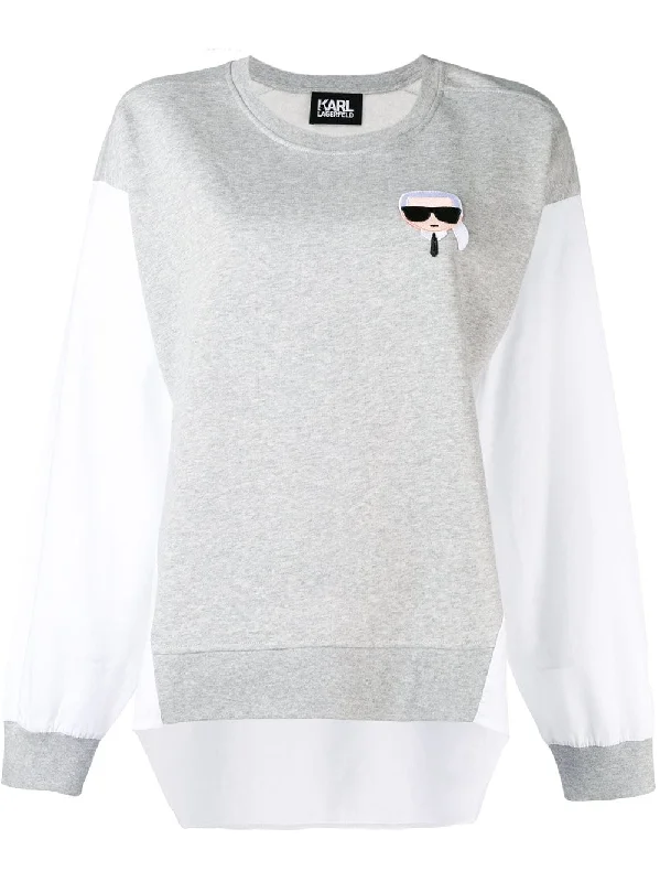 Ikonik Karl sweatshirt Hoodie with Button Placket Classic Preppy