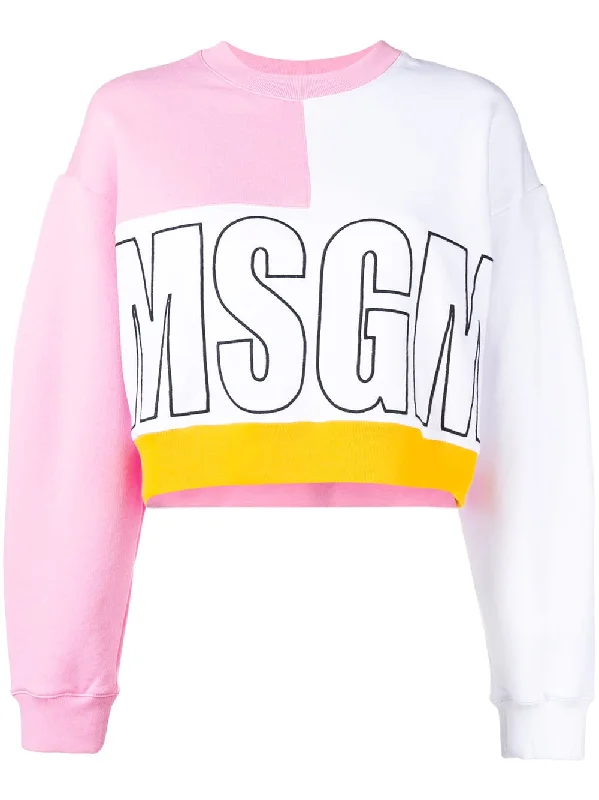 cropped logo sweatshirt Hoodie with Full-Zip Functional Layering