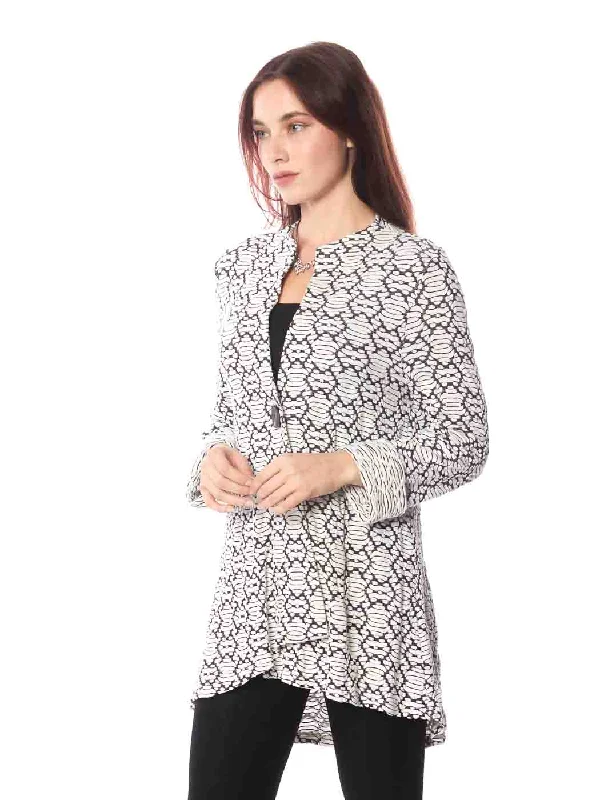 Tianello "Amour"  Knit Jacquard "Tobie" Jacket Hooded Jacket Caped Jacket Shawl Collar Jacket