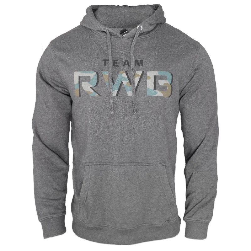Unisex Mid-Weight Hoodie (Grey/Camo) Hoodie with Drop Shoulder Relaxed Streetwear