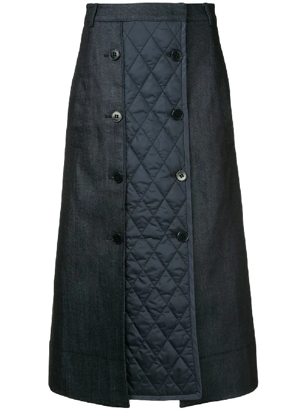 quilted button midi skirt corduroy skirt cozy