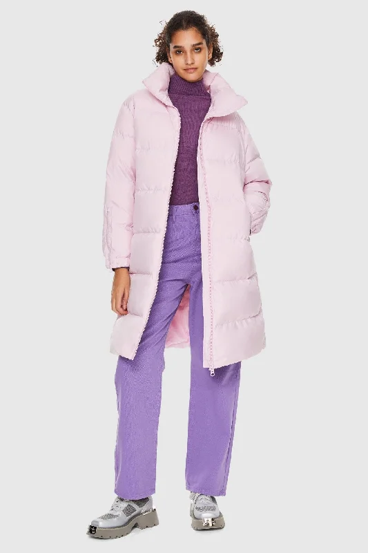 High Collar Long-sleeve Puffer Jacket Ribbed Jacket Pleated Jacket Ruffled Jacket