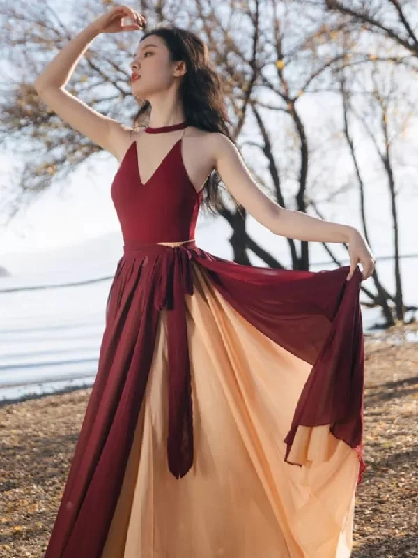 YOSIMI Elegant 3 Piece Outfit Sleeveless Padded Top and Maxi Party Dress 3205 Tunics Modern contemporary