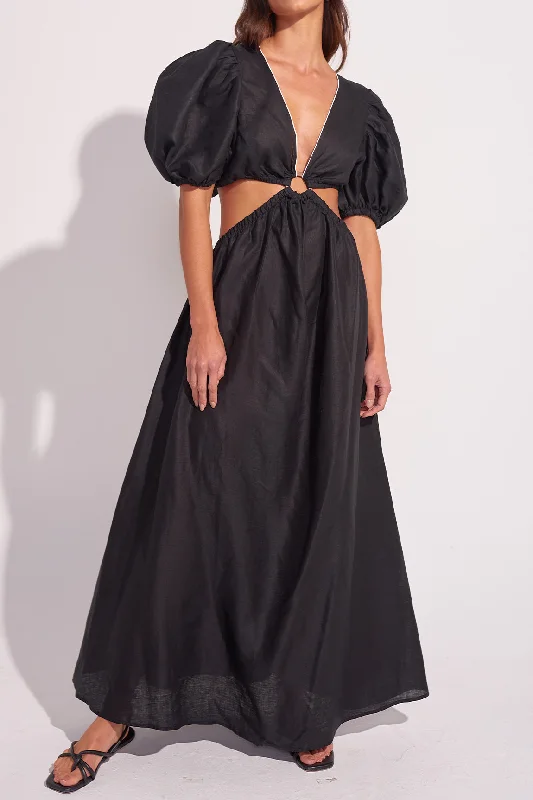 The Lolita Muse Black Dress Maxi Flowy Bohemian
