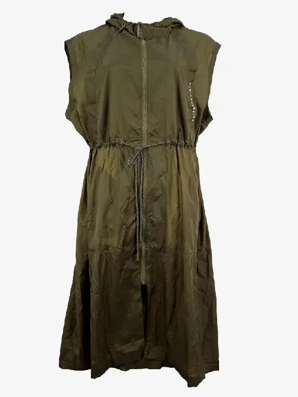Aje Khaki Multi Use Light Spray Sleeveless Jacket Size 16 Rayon Fabric Velvet Fabric Corduroy Fabric