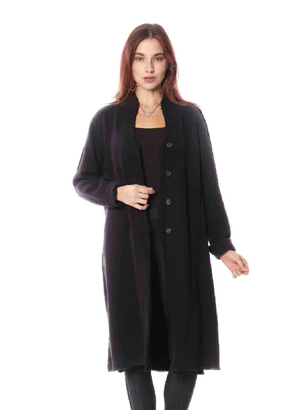 Tianello TENCEL™ "Vine" Cotton Jacquard  "Creek"  Long Duster Jacket Notch Collar Jacket Peter Pan Collar Jacket Cowl Neck Jacket