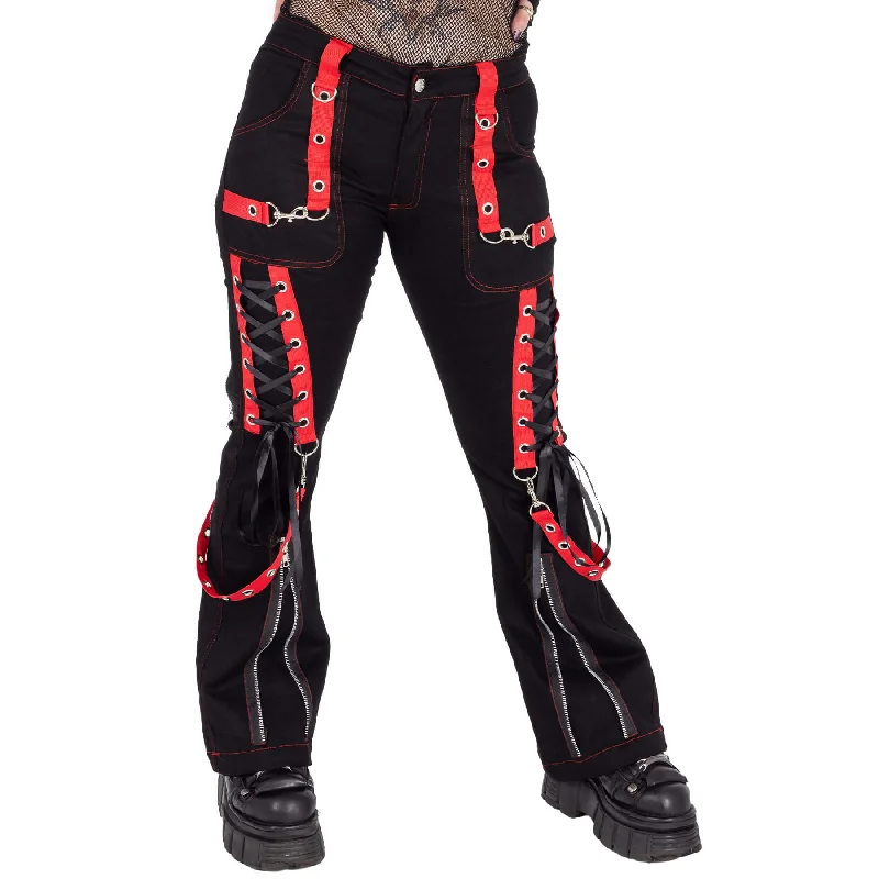 TRINITY PANTS - BLACK/RED Chic Capri Pants
