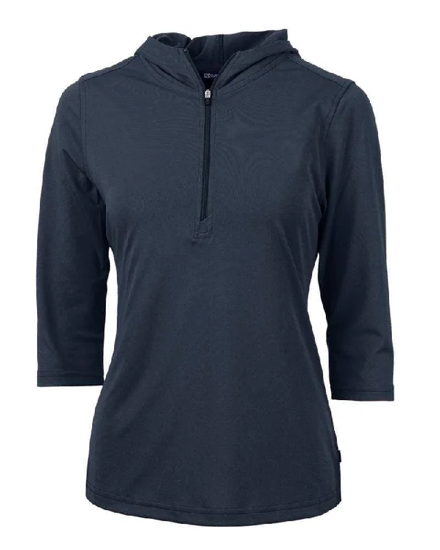 Cutter & Buck - Women's Virtue Eco Pique Half Zip Hoodie Hoodie with Longline Fit Extended Stylish