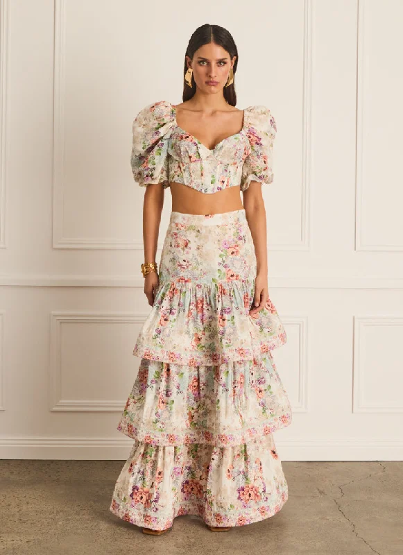 Dianthus Celeste Maxi Skirt leather skirt refined