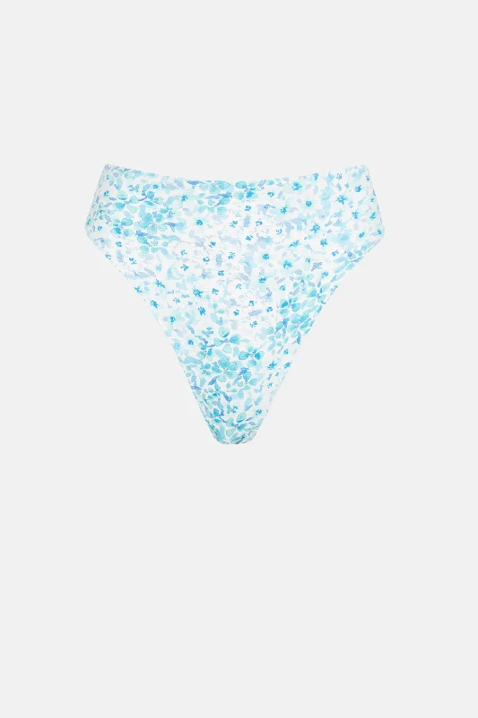 Serenity Floral Hi Waist Pant Blue Lightweight Linen Pants
