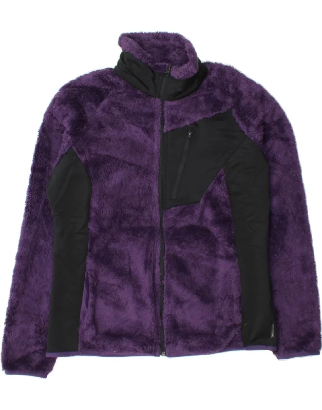 COLUMBIA Womens Fleece Jacket UK 16 Large Purple Colourblock Polyester Corduroy Jacket Velvet Jacket Brocade Jacket