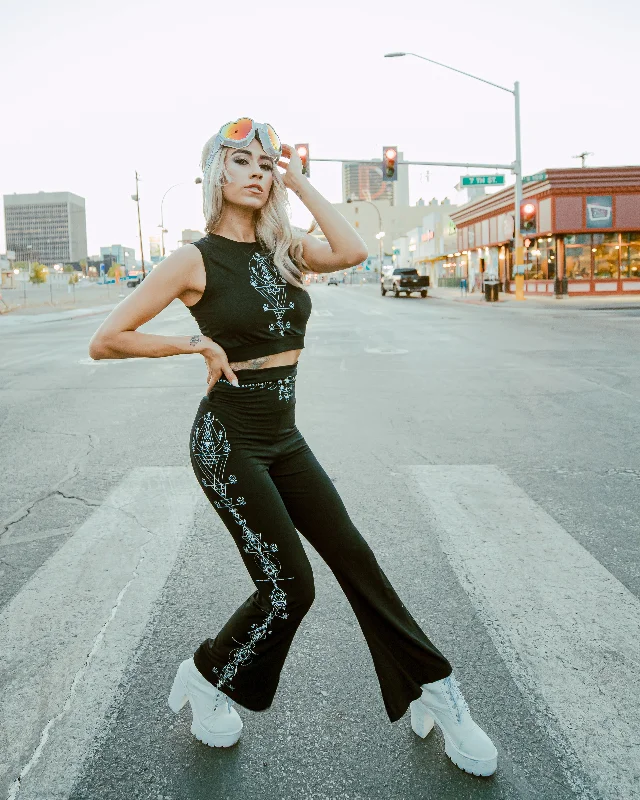 Lunar high waist Flare Pants Trendy Printed Pants