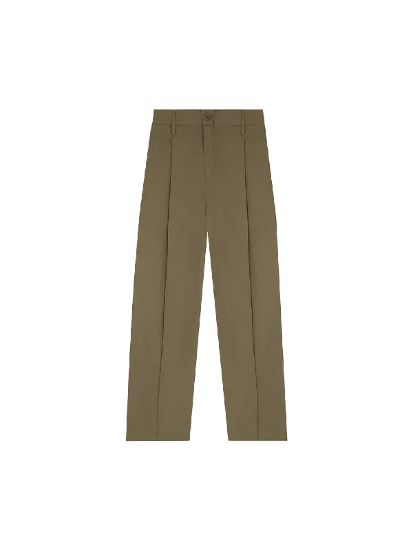 Women's Cotton Linen Pants—soil brown Comfortable Cargo Pants