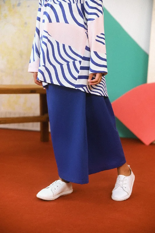 The Champions Folded Skirt - Royal Blue corduroy skirt durable