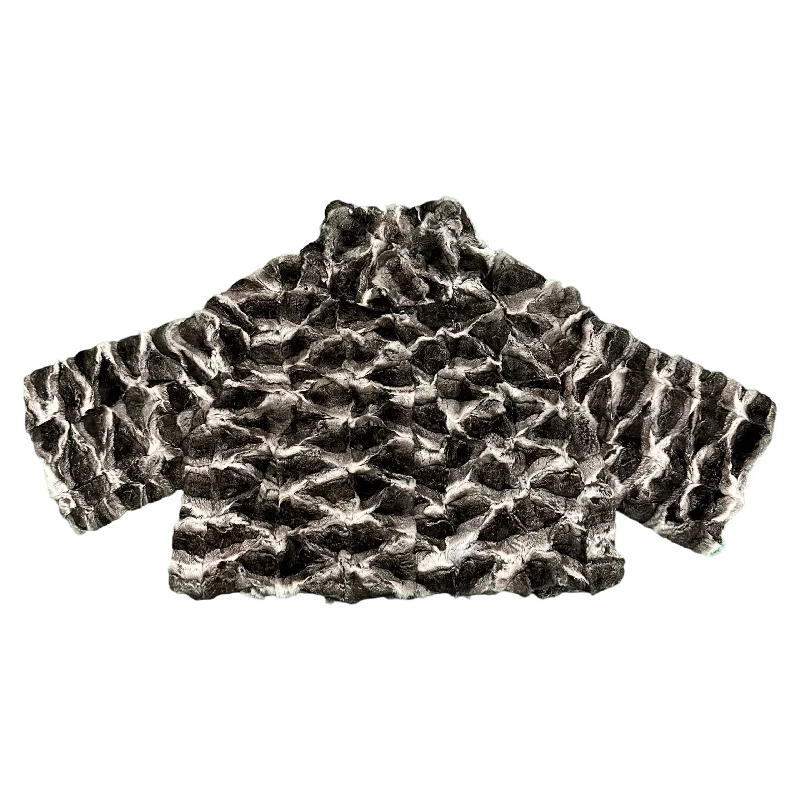 Kashani Women's Diamond Cut Chinchilla Fur Bolero Jacket Mesh Jacket Canvas Jacket Denim Jacket
