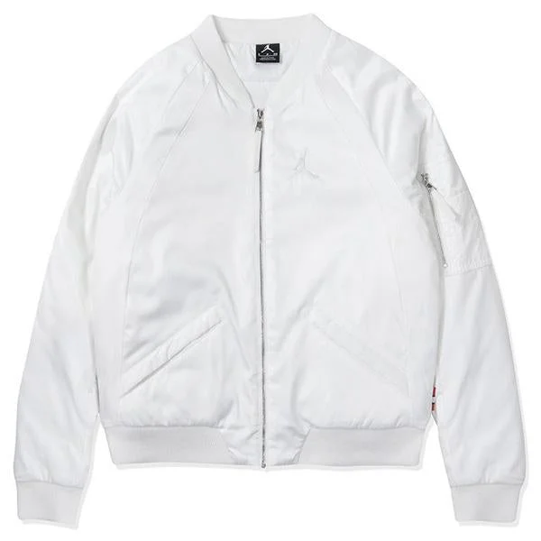 Sportswear Women's Wings MA-1 Jacket - White Herringbone Jacket Houndstooth Jacket Plaid Jacket
