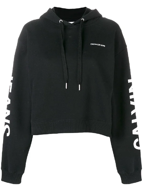 cropped logo hoodie Hoodie with V-Neck Classic Versatile