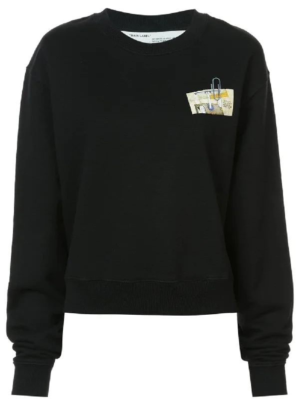 cropped chest print hoodie Hoodie with Drop Shoulder Relaxed Streetwear