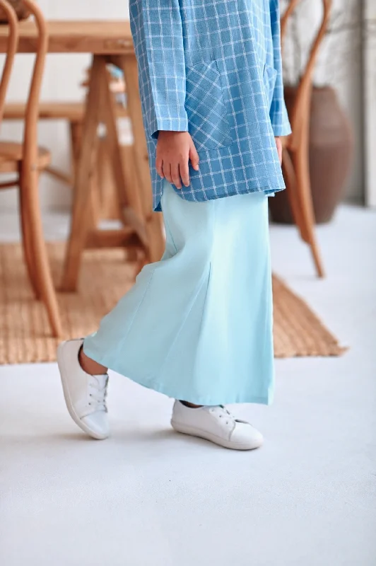The Rehati Modest Glory Skirt - Light Blue high waist skirt
