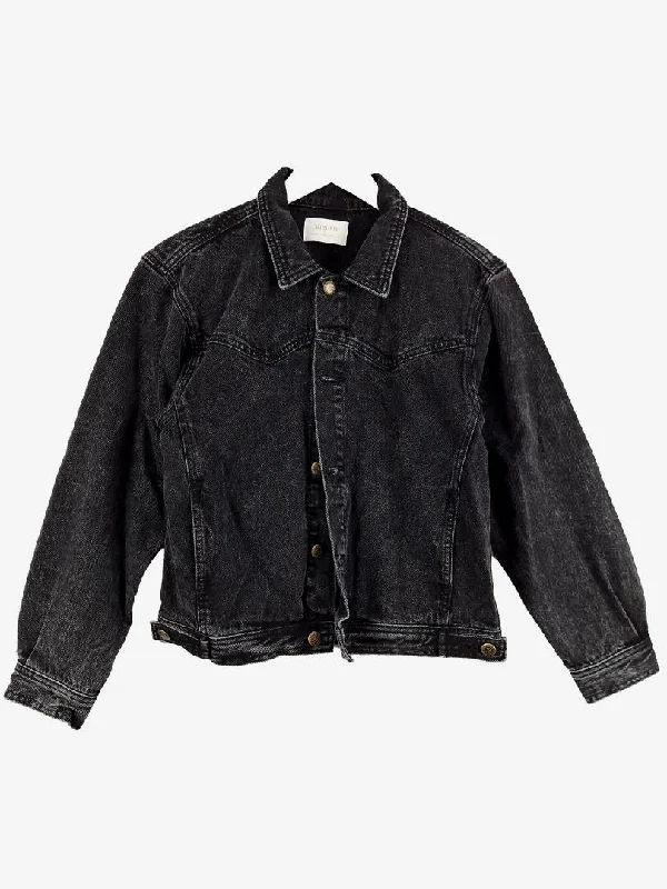 Auguste Western Marble Wash Denim Jacket Size 10 Satin Fabric Silk Fabric Chiffon Fabric