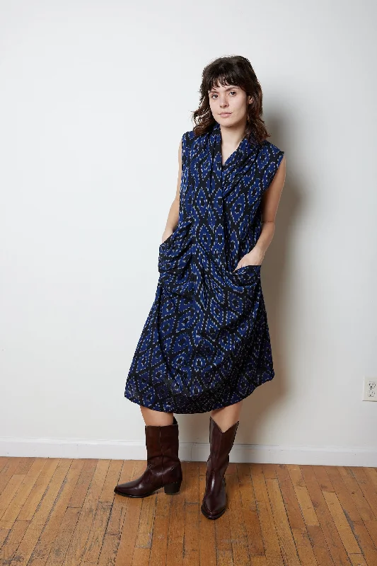 CRISS CROSS DRESS | SAPPHIRE IKAT Tunics Fashionable chic