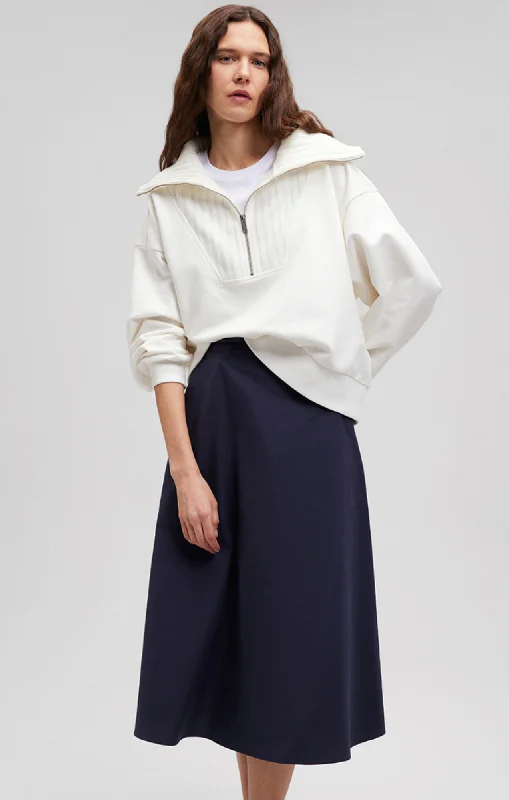 QUARTER ZIP SWEATSHIRT IN ANTIQUE WHITE Hoodie with Gradient Ombre Colorful