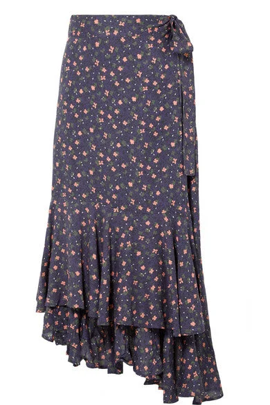 Rosita floral-print voile wrap skirt pencil skirt chic