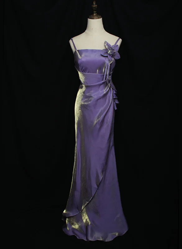 Cute Straps Simple Long Party Dress, Vintage Style Floor Length Evening Dress Pencil Length Work