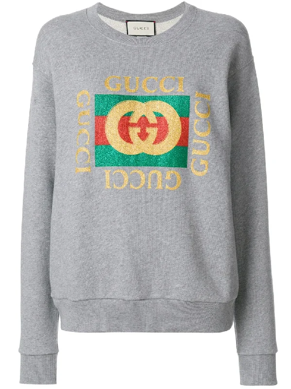 Gucci logo sweatshirt Hoodie with Lace Feminine Delicate