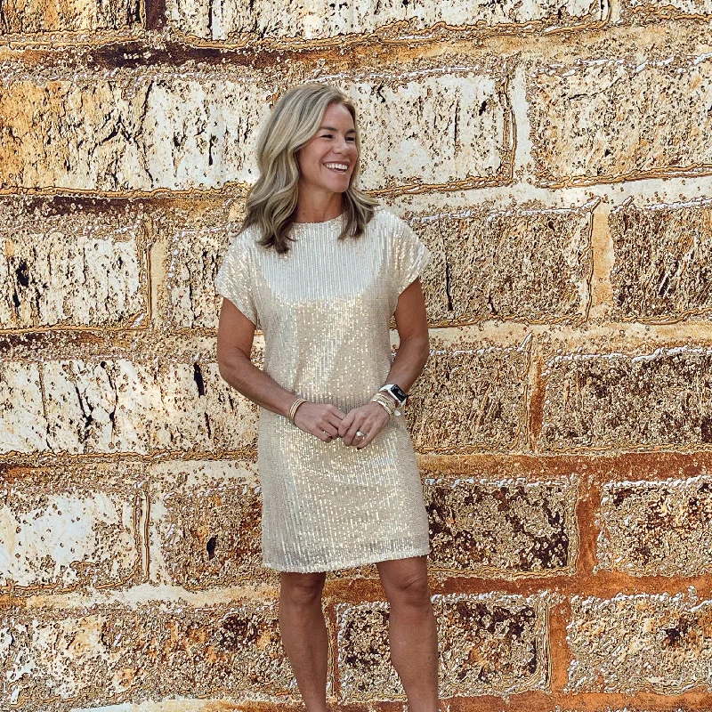 Crystal Sequin Dress | Gold Tunics Sophisticated sleek