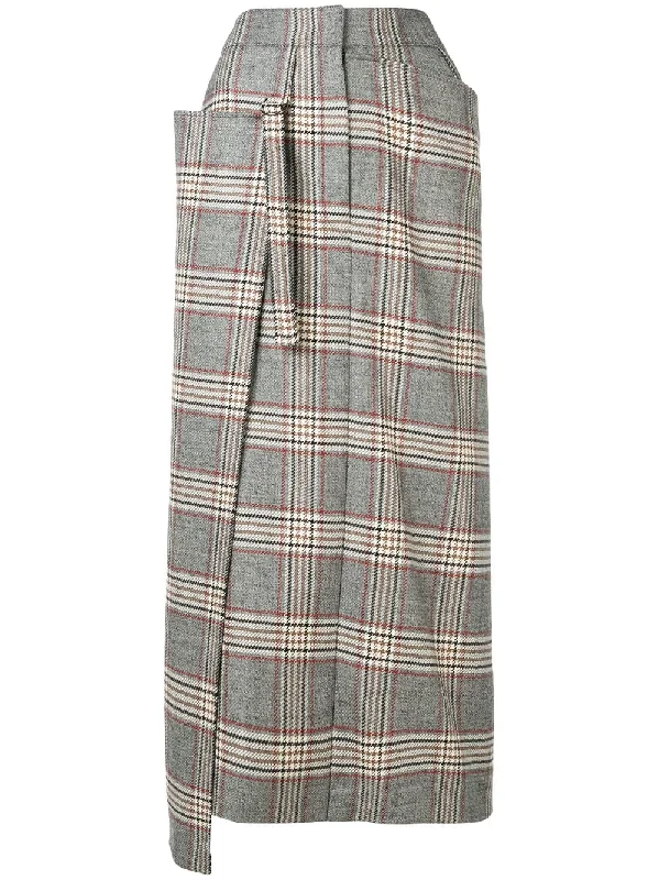 asymmetric check skirt corduroy skirt comfortable