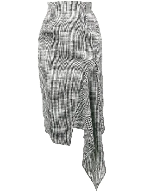 asymmetric houndstooth skirt leather skirt sleek