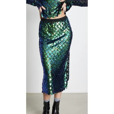 DOLORES sequins skirt silk skirt lustrous