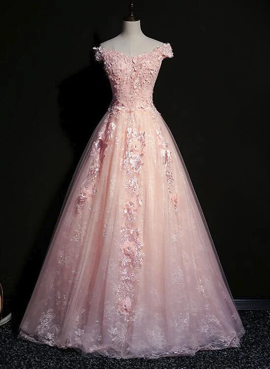 Pink Elegant Handmade Long Prom Gown, Pink Junior Prom Dress, Party Dress Tunics Sale discount