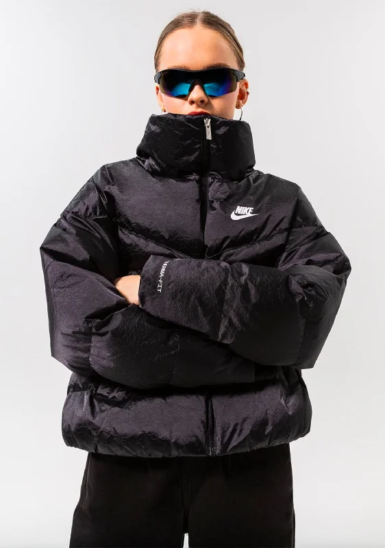 Nike Women's Sportswear Therma-FIT City Series Puffer Jacket <br> DQ6888 010 Rayon Fabric Velvet Fabric Corduroy Fabric