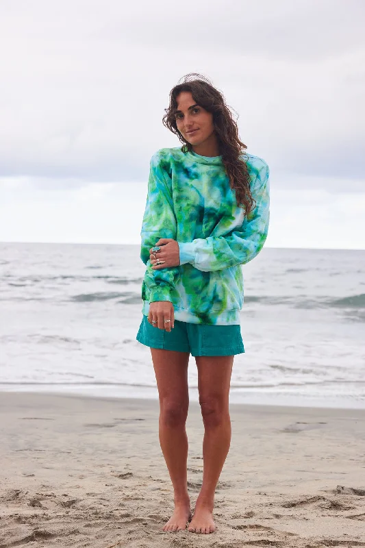 Soft Haus -Dust Dye Sweatshirt Kelp Hoodie with Hem Detail Decorative Unique