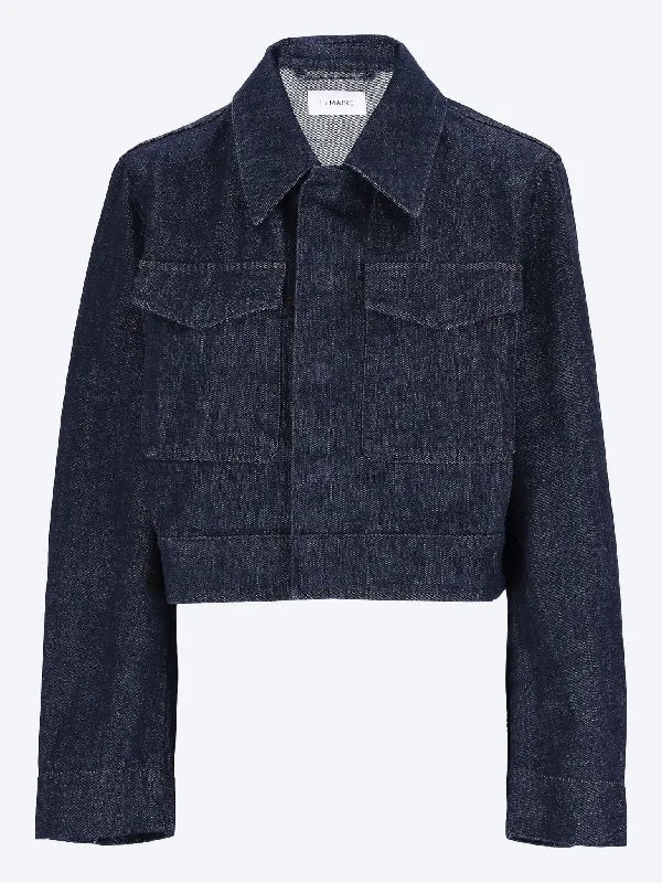Two pocket cropped jacket Trench Coat Raincoat Waterproof Jacket
